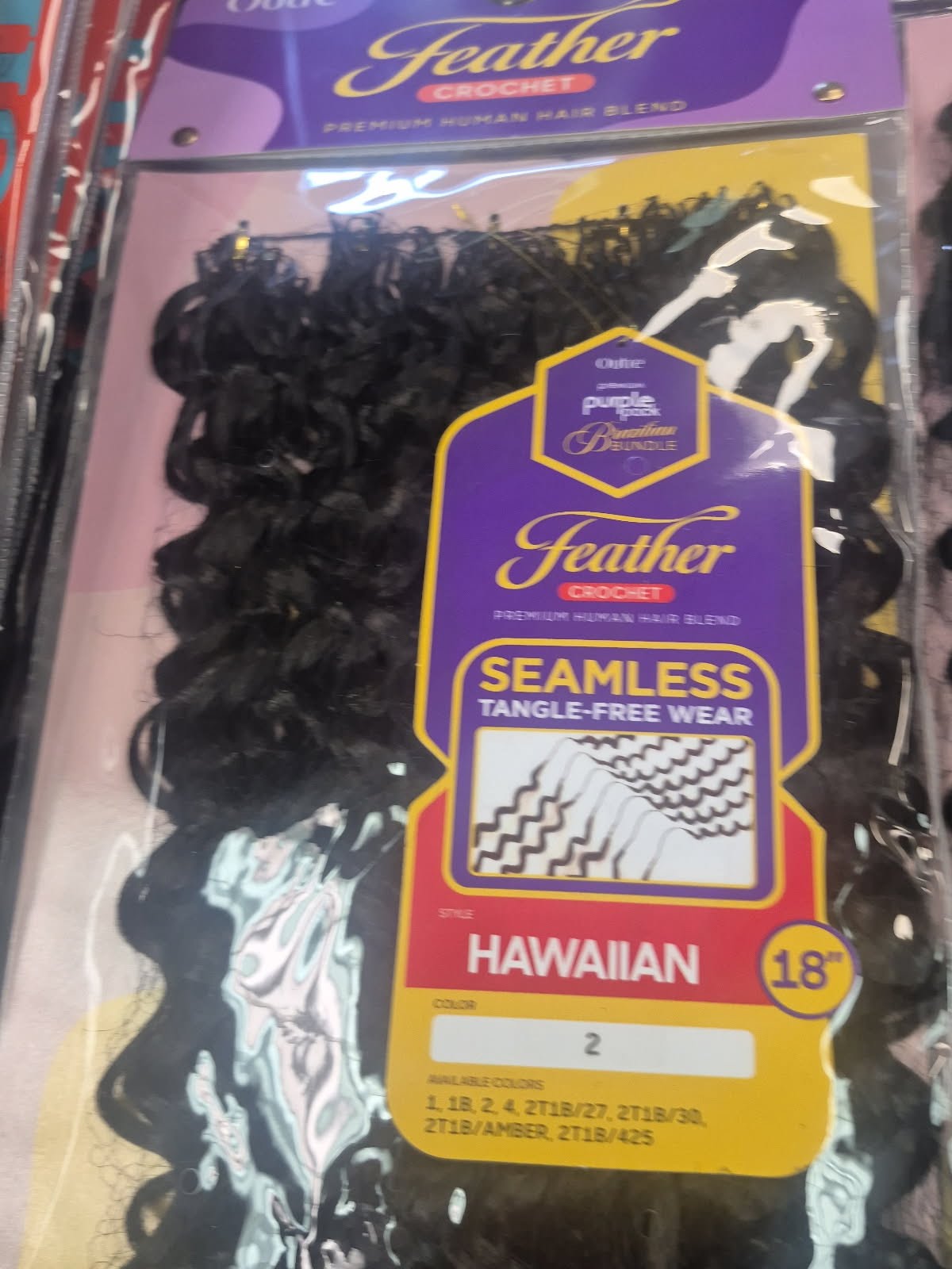 OUTRE PURPLE PACK BRAZILIAN FEATHER CROCHET HAWAIIAN 18 IN