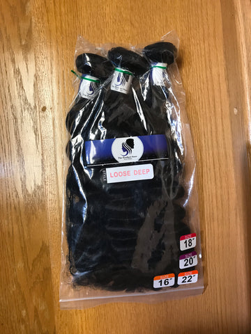 Bundle Deal: 16/18/20/22 Black Loose Deep Wave