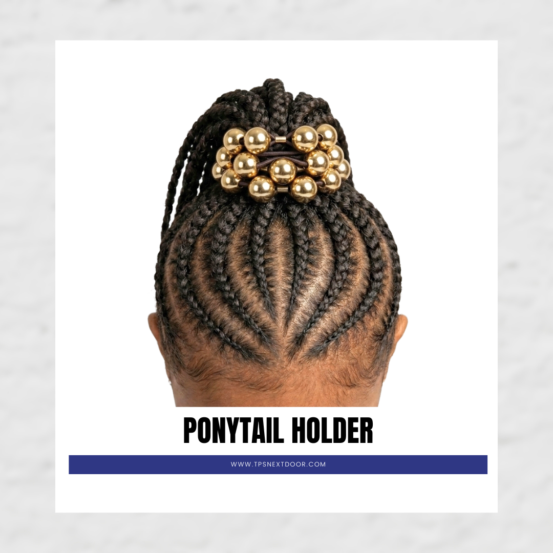 6 PONYTAIL HOLDERS 20MM (METAL GOLD)