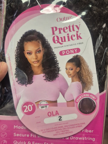 OUTRE PRETTY QUICK DRAWSTRING PONYTAIL OLA