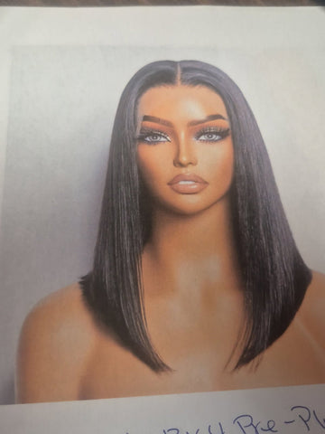 150% DENSITY 13 X4 10 IN PRE PLUCKED LACE FRONTAL BOB WIG STRAIGHT