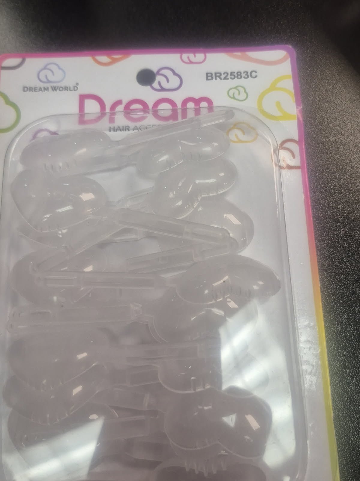 DREAM BARRETTES #83 I LOVE JESUS 20 PACK CLEAR