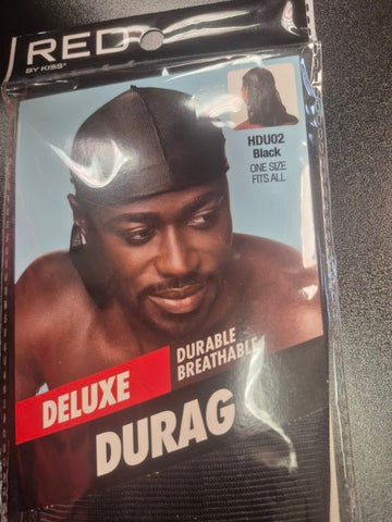 RED BY KISS HDU02 DELUXE DURAG - ONE SIZE BLACK