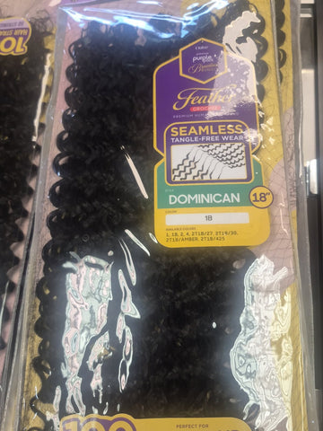 CROCHET PURPLE PACK BRAZILIAN FEATHER DOMINICAN 18 IN