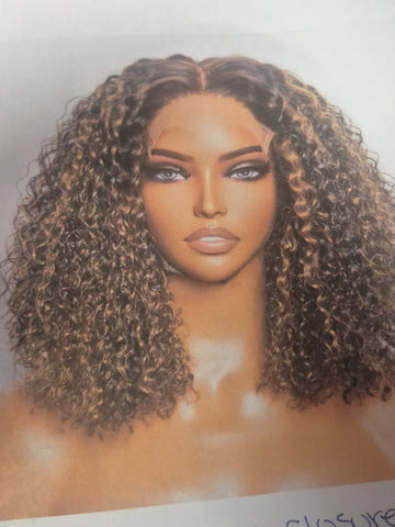 150% DENSITY 5X 5 14 IN CLOSURE LACE WIG KINKY WIG CURLY
