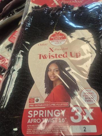 OUTRE X PRESSION TWIST UP CROCHET BRAID SPRINGY AFRO 3X 16 IN