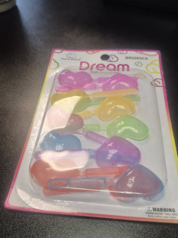 BARRETTES #83 I LOVE JESUS 20 PACK ASSORTED COLORS