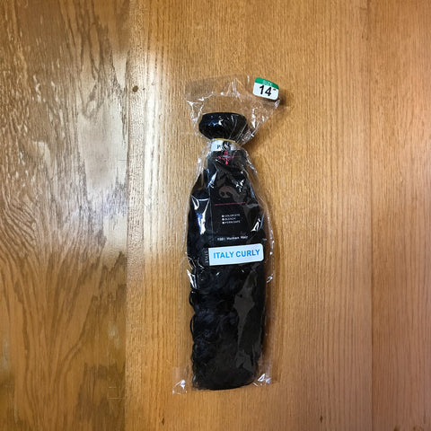 Weave: Human Hair Black Italy Curly 14"