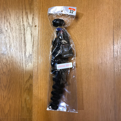 Weave: Human Hair Black Loose Deep Wave 22"