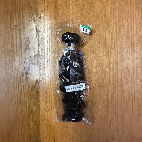 Weave: Human Hair Black Ocean Wave 14"
