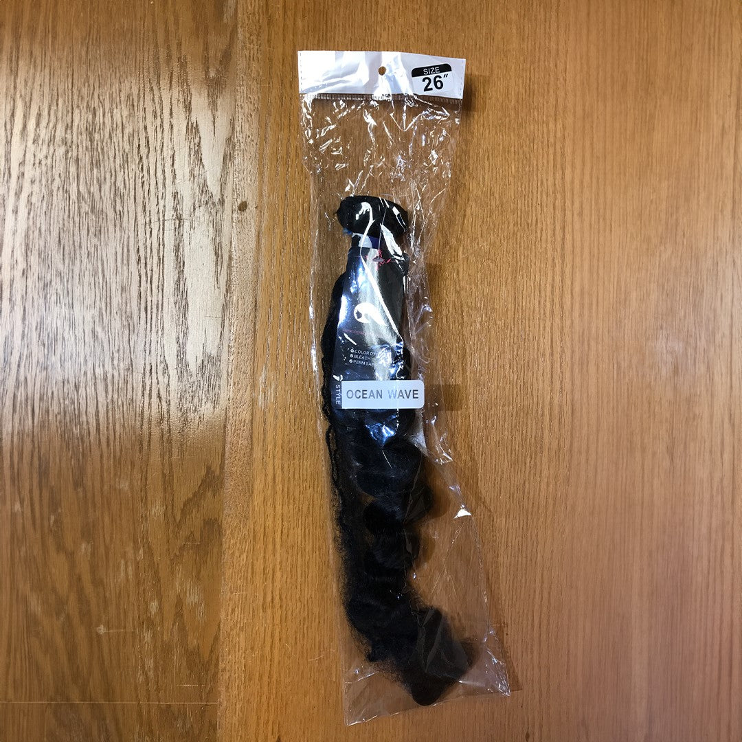 Weave: Human Hair Black Ocean Wave 26"