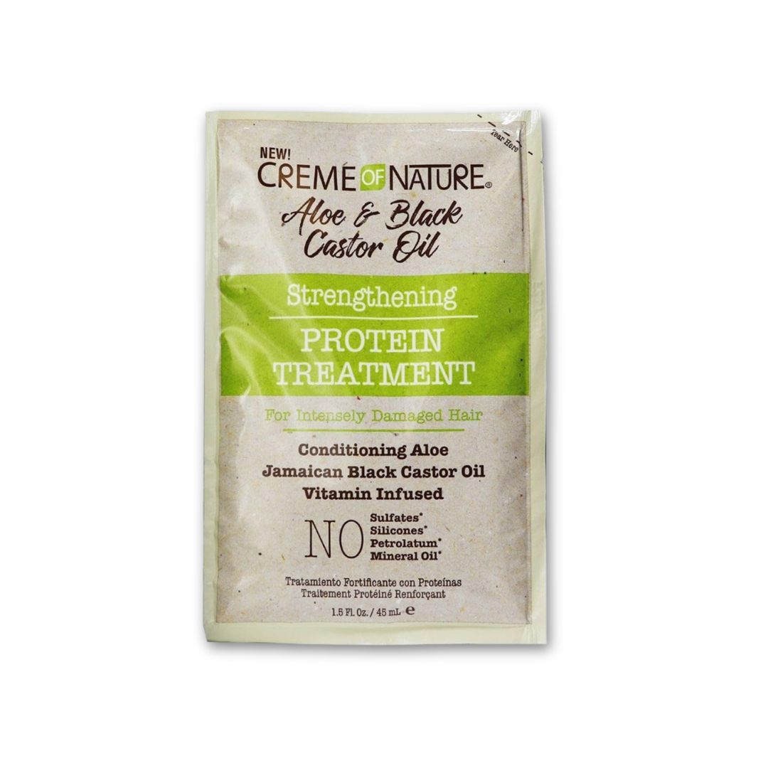 CREME OF NATURE ALOE & BLACK CASTOR OIL STRENGTHENING PROTEIN TREATMENT 1.5OZ