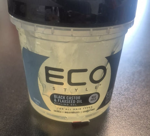 ECO STYLER BLACK CASTOR & FLAXSEED OIL HAIR STYLING GEL 8 OZ