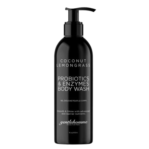 GENTLEHOMME COCONUT LEMONGRASS PROBIOTICS & ENZYMES BODY WASH FOR MEN 16oz