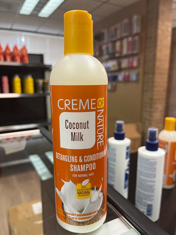 CREME OF NATURE COCONUT MILK DETANGLING & CONDITIONING SHAMPOO 12oz PRODUCT STORE NEXT DOOR