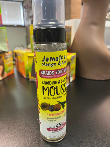 JAMAICAN MANGO & LIME BRAIDING & SETTING MOUSSE 8 OZ PRODUCT STORE NEXT DOOR