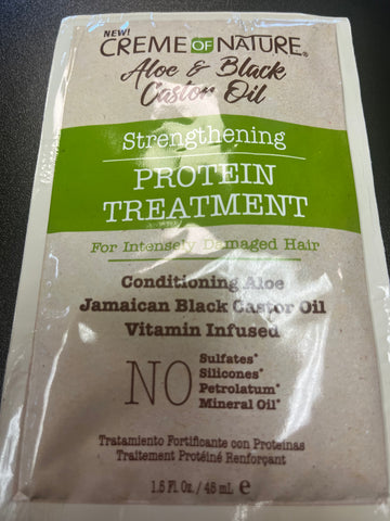 CREME OF NATURE ALOE & BLACK CASTOR OIL STRENGTHENING PROTEIN TREATMENT 1.5OZ PRODUCT STORE NEXT DOOR