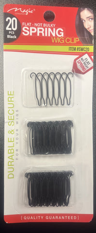 MAGIC COLLECTION #SWC20 DURABLE & SECURE FLAT-NOT BULKY SPRING WIG CLIP 20PCS