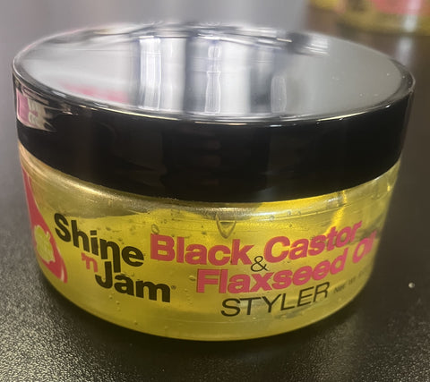 AMPRO SHINE N JAM BLACK CASTOR & FLAXSEED OIL STYLER 8oz
