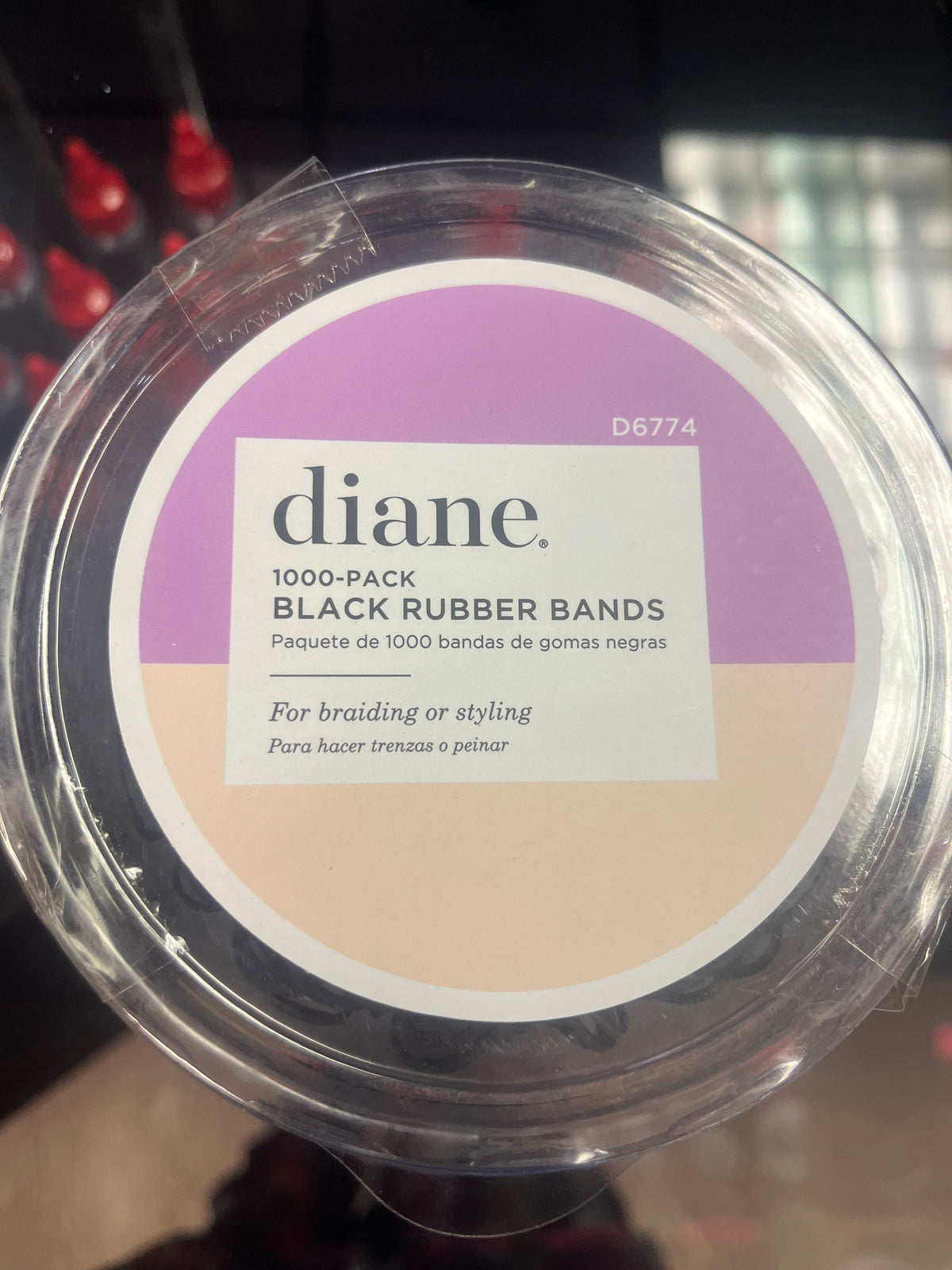 DIANE #D6774 RUBBER BANDS BIN - 1000 PACK BLACK