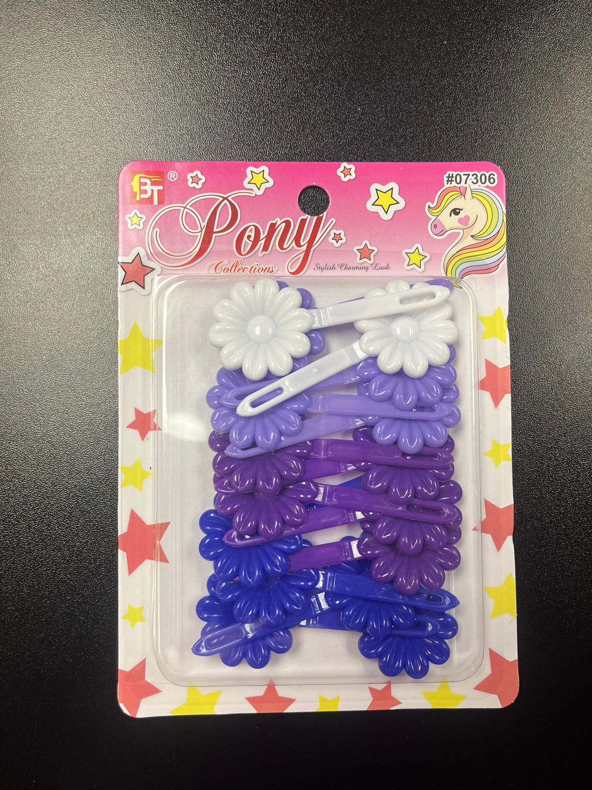 BARRETTES DAISY (PURPLE ASSORTED)