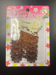 BARRETTES DAISY (BROWN ASSORTED)