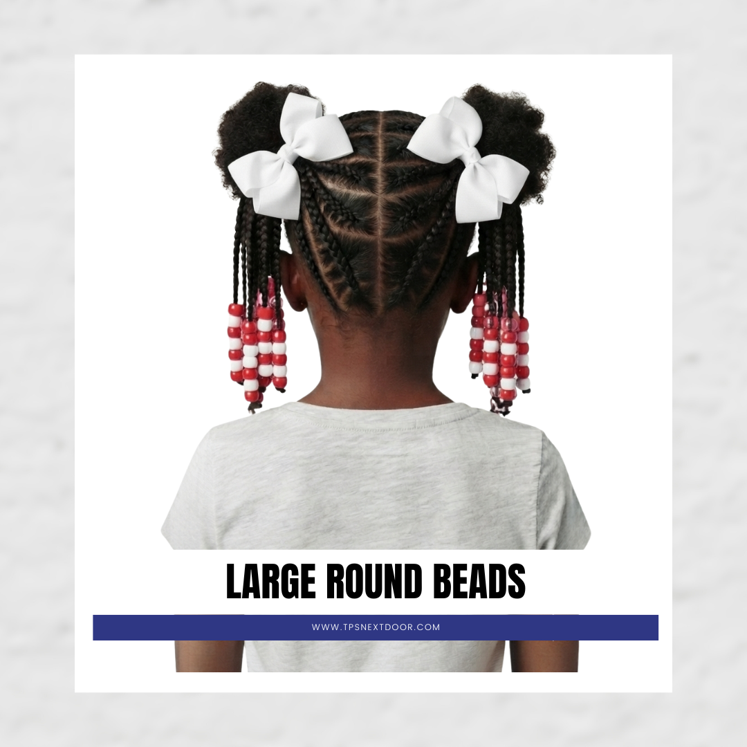 LARGE ROUND BEADS (WHITE/RED)