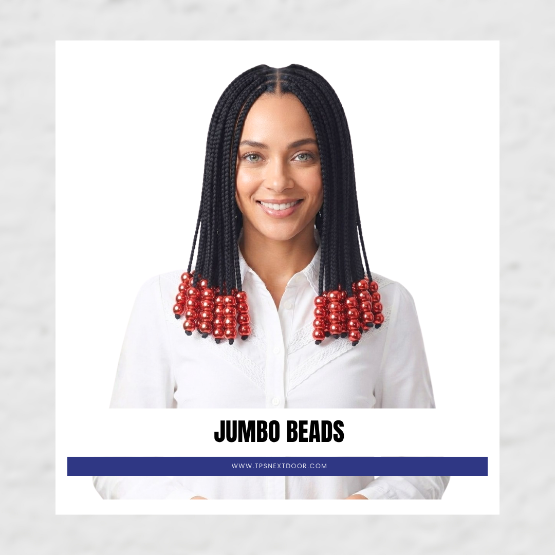 METALLIC JUMBO ROUND BEADS (RED)