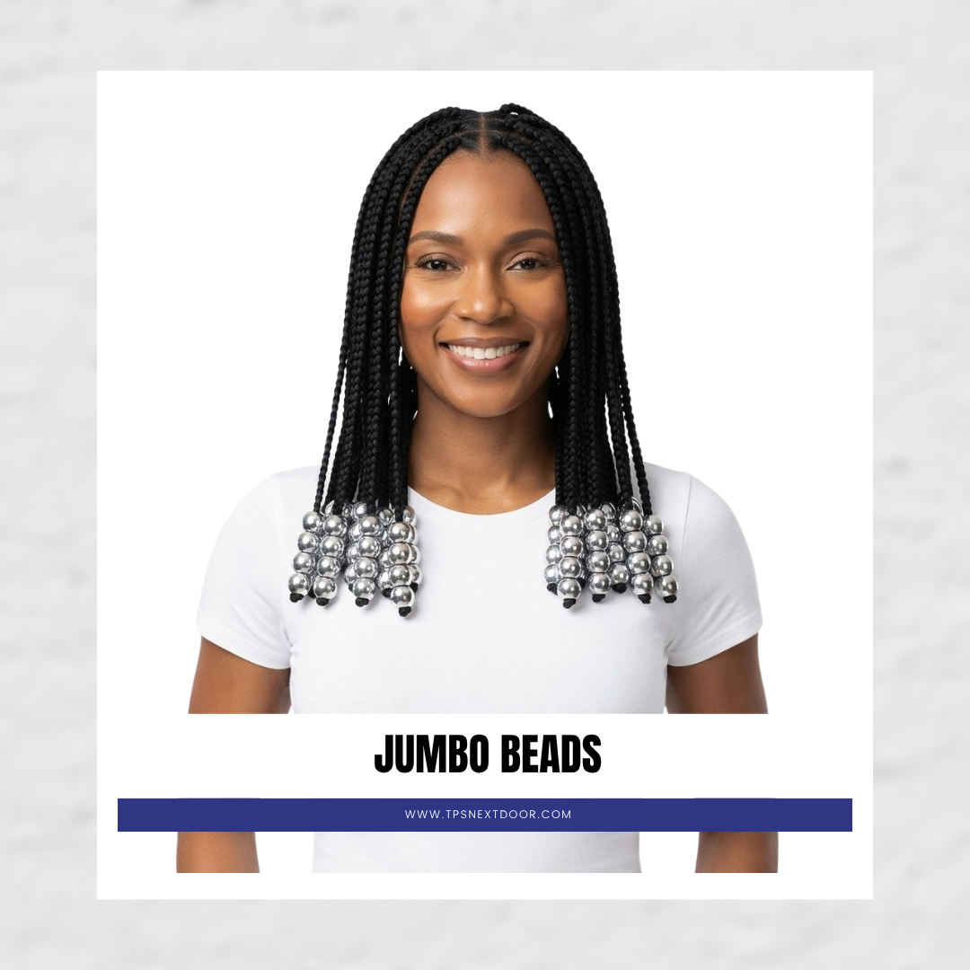 METALLIC JUMBO ROUND BEADS (SILVER)