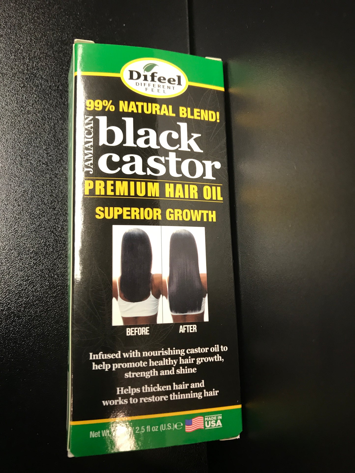 DIFEEL JAMAICAN BLACK CASTOR SUPERIOR GROWTH PREMIUM HAIR OIL 2.5oz