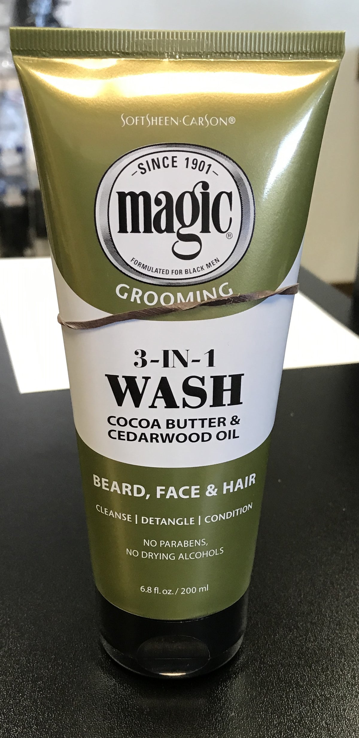 MAGIC GROOMING 3 IN 1 WASH COCOA BUTTER & CEDARWOOD OIL FOR BEARD FACE & HAIR 6.8 OZ