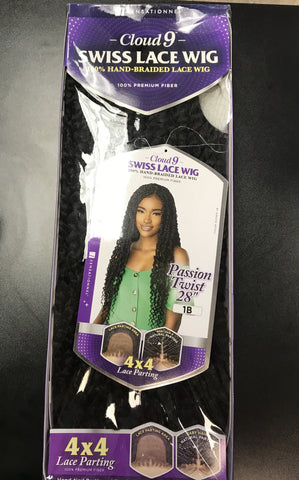 WIG : Sensationnel Cloud 9 4x4 Lace Parting Swiss Lace  - Passion Twist 28"