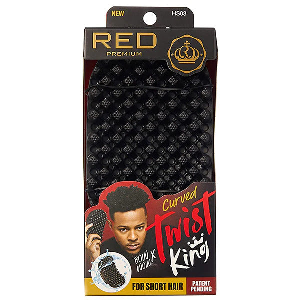 RED PREMIUM HS03 WASHABLE AND DURABLE CURVED BOW WOW TWIST KING BRUSH