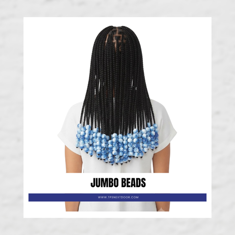 SWIRL WHITE TONE JUMBO ROUND BEADS (BLUE)