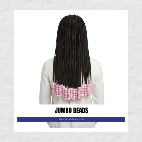SWIRL WHITE TONE JUMBO ROUND BEADS (PINK)