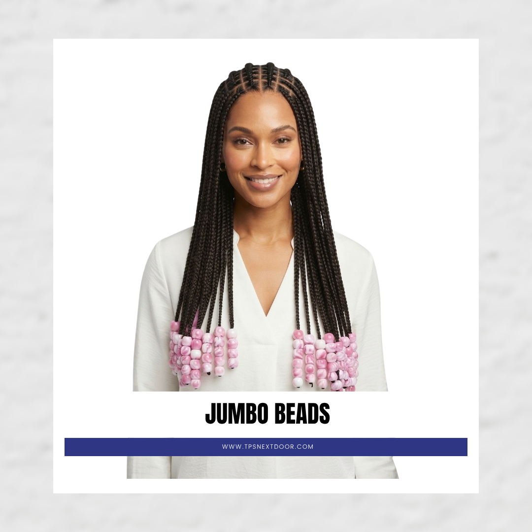 SWIRL WHITE TONE JUMBO ROUND BEADS (PINK)