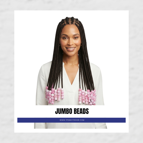 SWIRL WHITE TONE JUMBO ROUND BEADS (PINK)