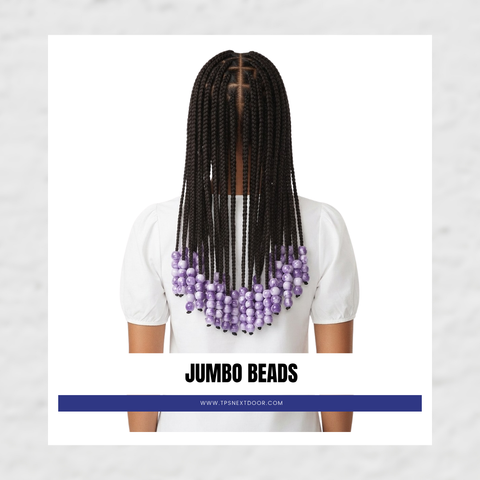 SWIRL WHITE TONE JUMBO ROUND BEADS (PURPLE)