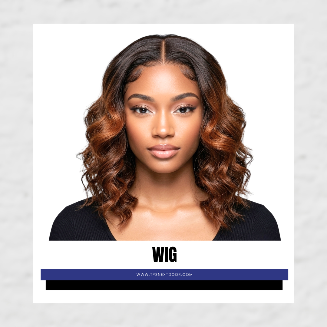 WIG : T-Part HD Lace Brown Ombre Bob Wig Loose Wavy