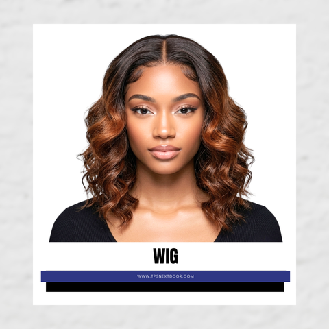 WIG : T-Part HD Lace Brown Ombre Bob Wig Loose Wavy