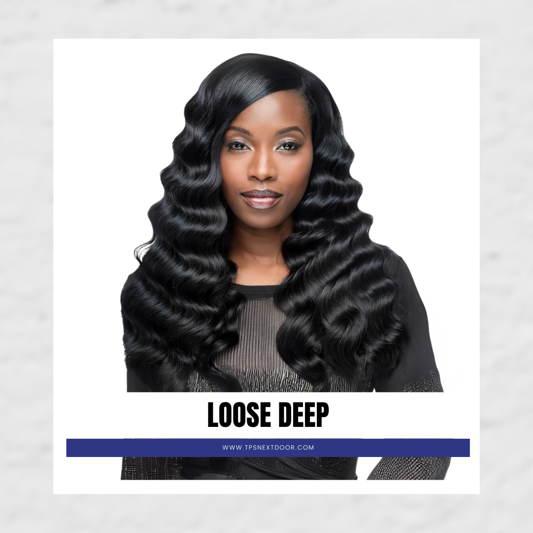 Weave: Human Hair Black Loose Deep Wave 18"