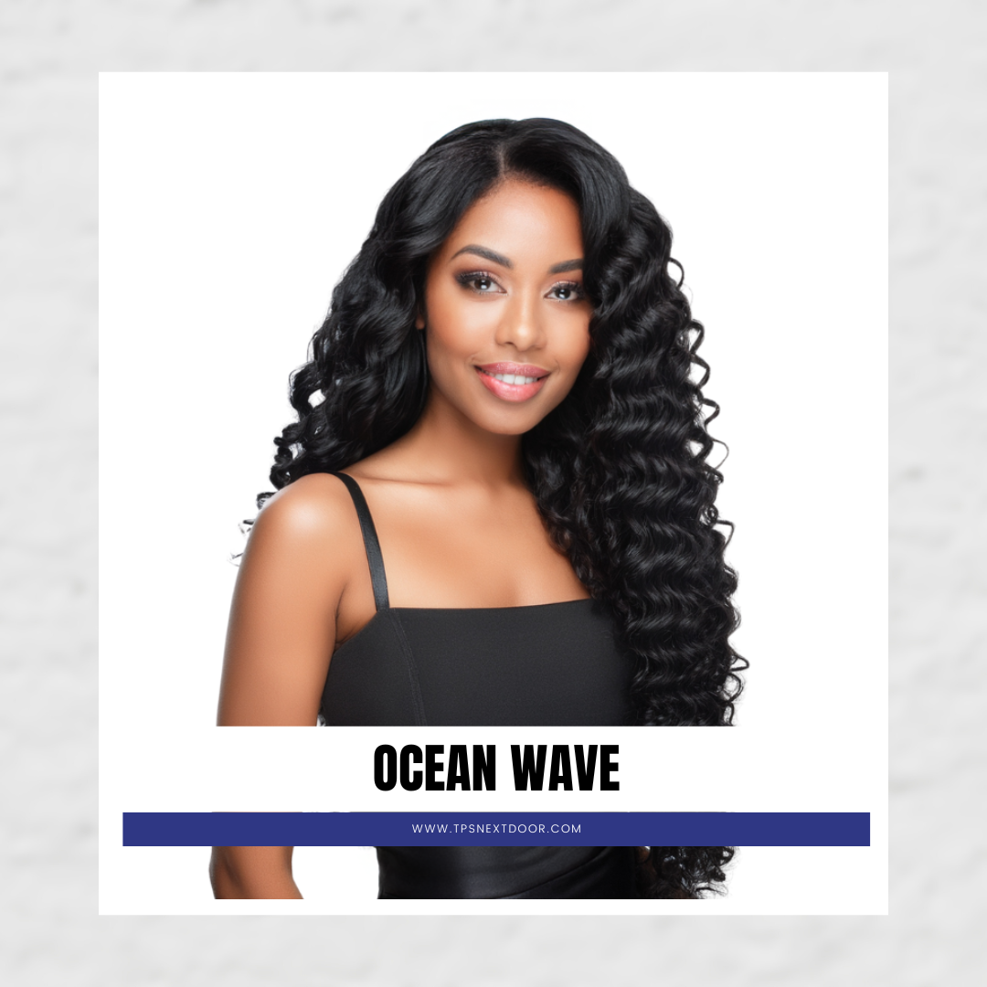 Weave: Human Hair Black Ocean Wave 18"