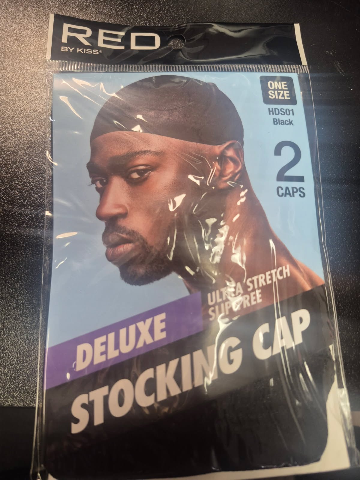 RED BY KISS DELUXE STOCKING CAP (2 CAPS ONE SIZE) BLACK