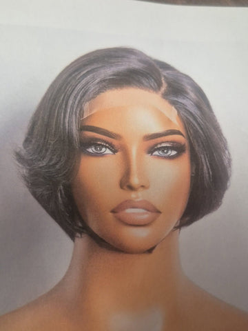 150% DENSITY 4 X 4  8 IN SIDE PART LACE CLOSURE BOB WIG STRAIGHT