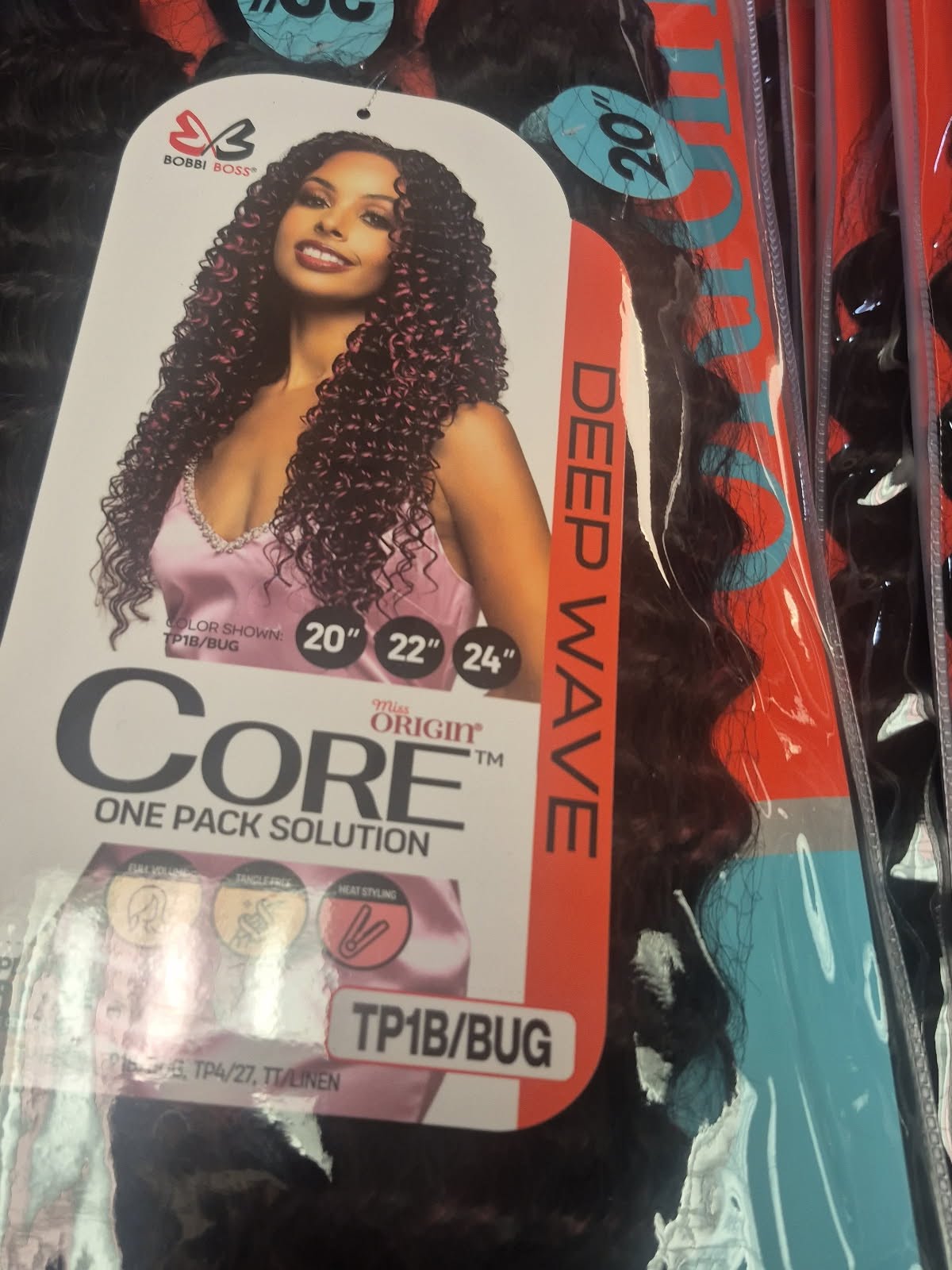 BOBBI BOSS MISS ORIGIN CORE ONE PACK 3PCS WEAVE DEEP WAVE LENGTH 20,22,24
