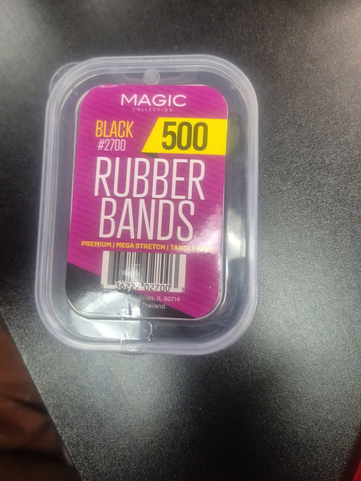 MAGIC RUBBER BANDS - 500 PIECES - BLACK #2700