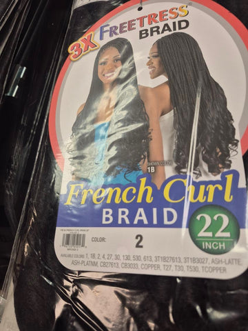 FREETRESS BRAID - 3X FRENCH CURL BRAID 22