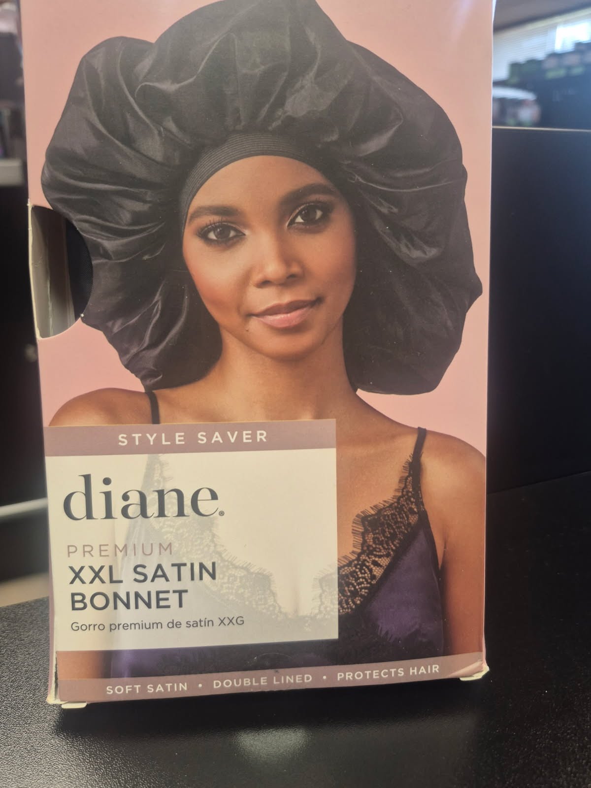 DIANE D7326 PREMIUM XXL SATIN BONNET - BLACK