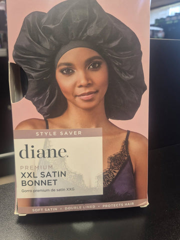 DIANE D7326 PREMIUM XXL SATIN BONNET - BLACK
