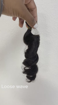 Human Hair Bundle: Black Loose Deep Wave 22"